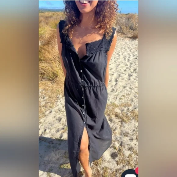 Laneway The Label Hart Slip Dress Black Sz S/M Sheer Fairy Whimsygoth Romantic - Picture 1 of 13